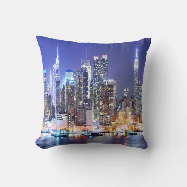 Hudson And Manhattan Throw Pillow (Front)