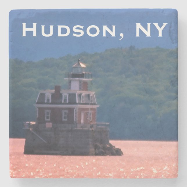 Hudson Athens Lighthouse - Hudson City Light, NY Stone Coaster (Front)