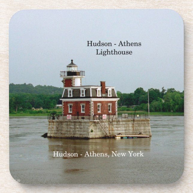 Hudson Athens Lighthouse set of 6 plastic coasters (Front)