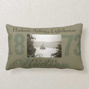 Hudson-Athens Lighthouse Throw Pillow
