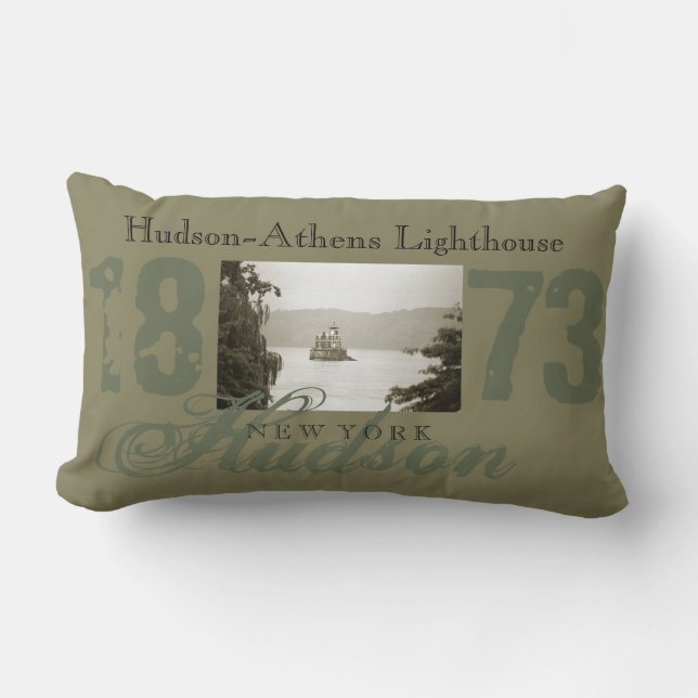 Hudson-Athens Lighthouse Throw Pillow (Front)