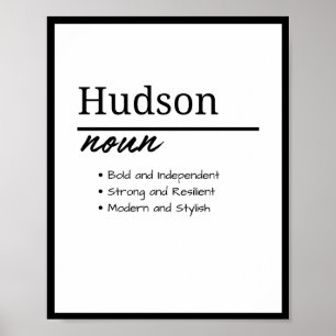 Hudson, Boy Personalized Name Definition Poster