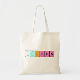 Hudson periodic table name tote bag
