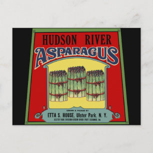 Hudson River Asparagus Label Postcard