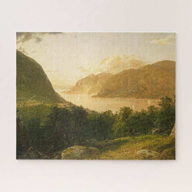 Hudson River Scene by John Frederick Kensett Jigsaw Puzzle (Horizontal)