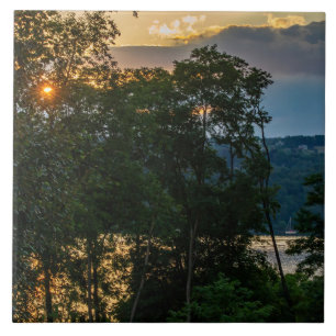 Hudson River Summer Evening  Tile