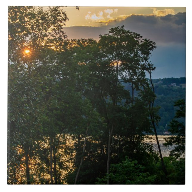 Hudson River Summer Evening  Tile (Front)