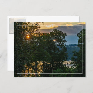 Hudson River Summer Evening W/Border Postcard