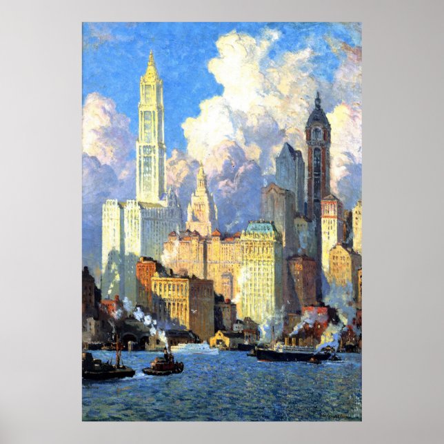 Hudson River Waterfront - Colin Campbell Cooper Poster (Front)