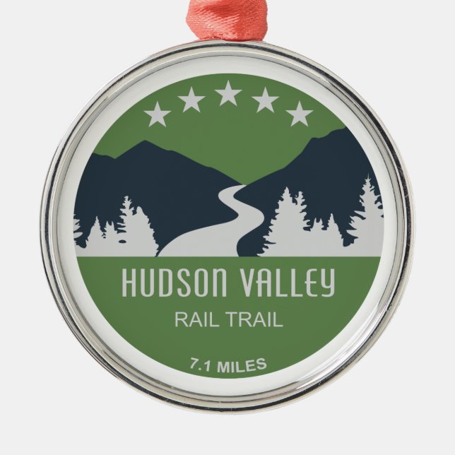 Hudson Valley Rail Trail New York Metal Ornament (Front)