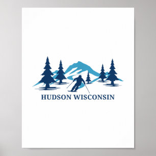 Hudson Wisconsin Ski Resort Skiing Skier _1 Poster