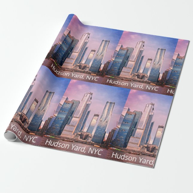 Hudson Yard Manhattan New York Cityscape Wrapping Paper (Unrolled)