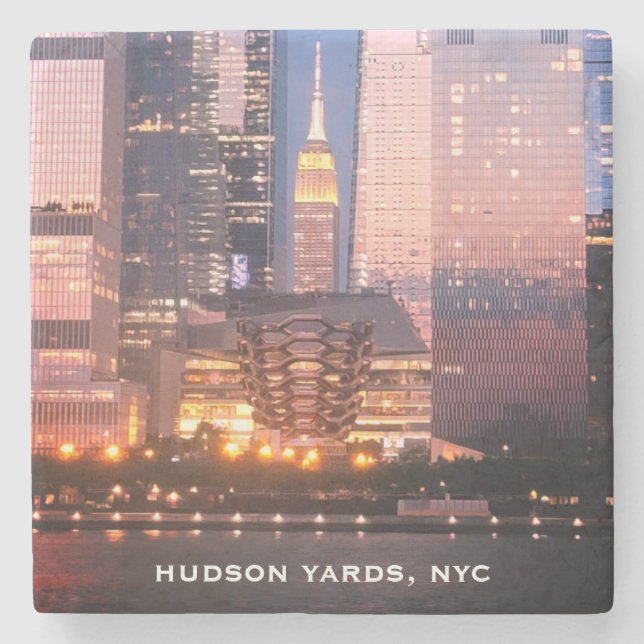 Hudson Yards (Vessel) Empire State Building, NYC Stone Coaster (Front)
