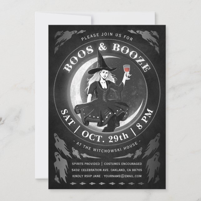 Hue et des invitations de Halloween de boissons (Devant)