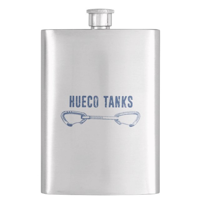 Hueco Tanks Climbing Quickdraw Hip Flask (Front)