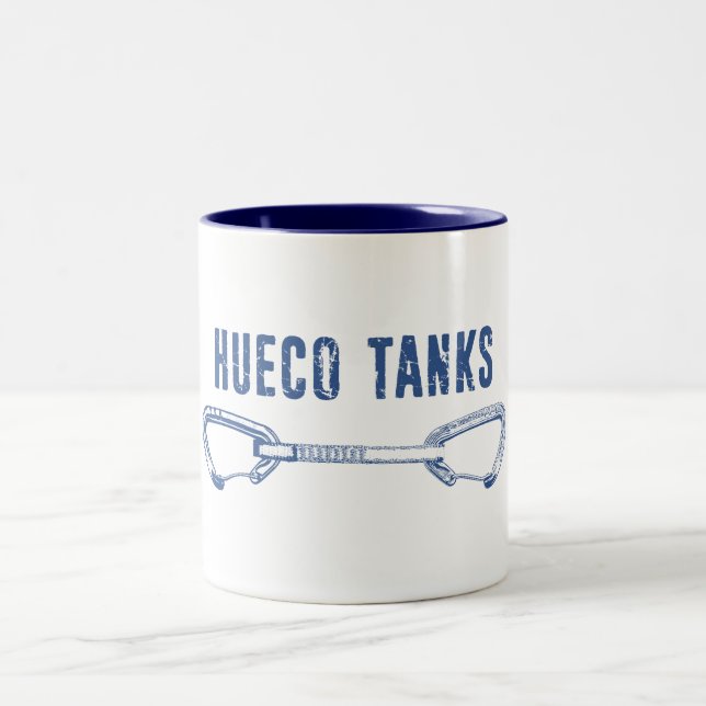 Hueco Tanks Climbing Quickdraw Two-Tone Coffee Mug (Center)