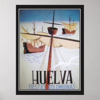 Huelva Fiestas Colombinas Poster vintage