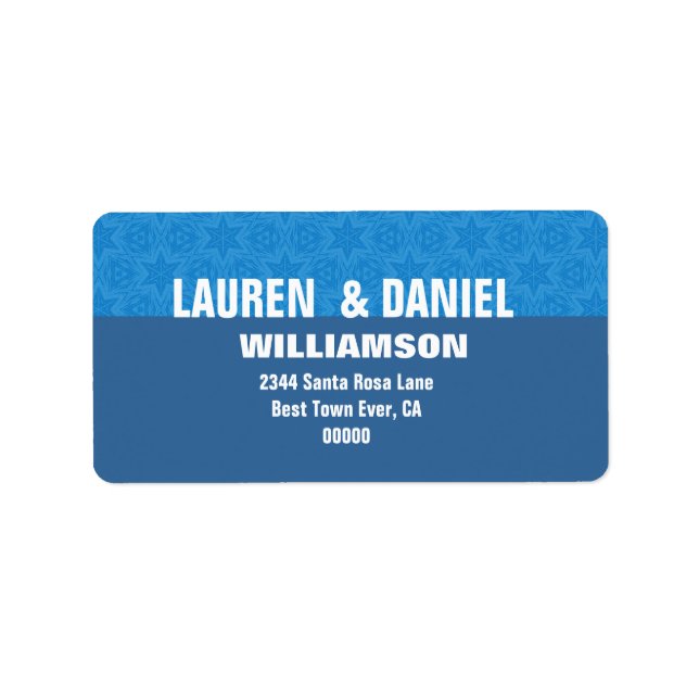 Hues of Blue Stars Modern Simple G107 Label (Front)