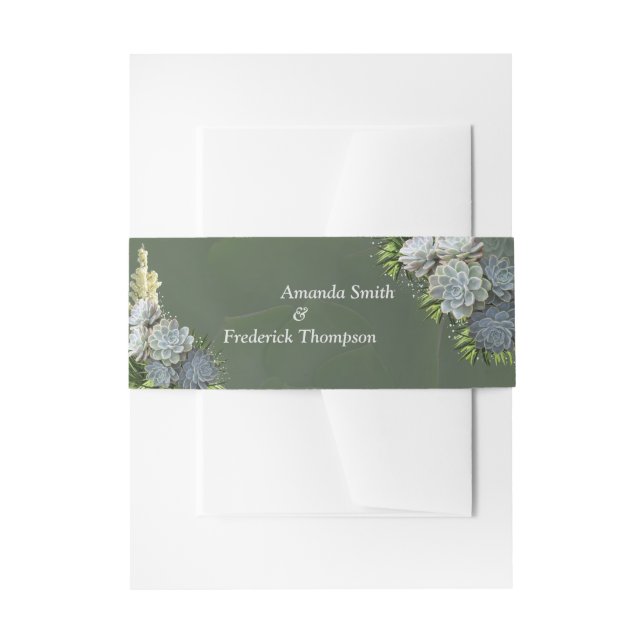 Hues of Pale Blues  Envelope Band Invitation Belly Band (Front Example)