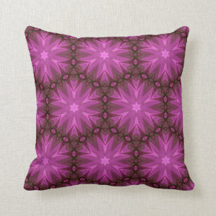 Hues of Pink and Magenta Floral Pattern 016 Throw Pillow
