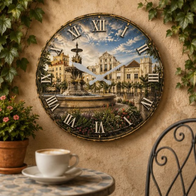 Huesca Historic Spanish Plaza Large Clock (Creator Uploaded)
