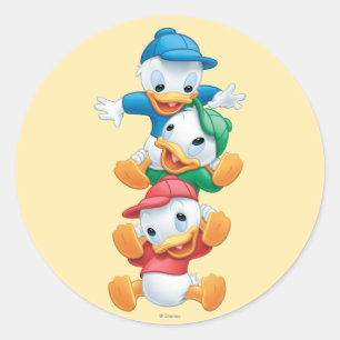 Huey, Dewey, and Louie   Stacked Classic Round Sticker