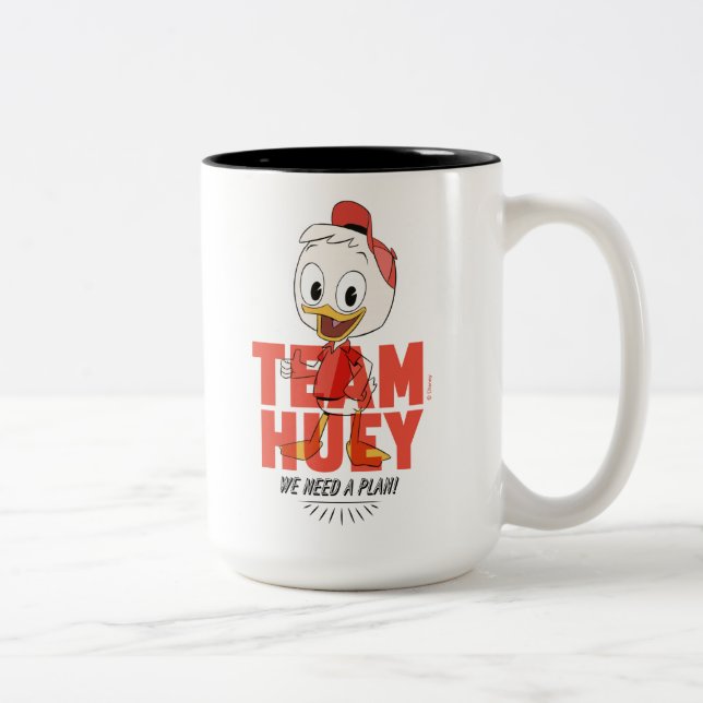 Huey Duck | Team Huey - We Need a Plan! Two-Tone Coffee Mug (Right)