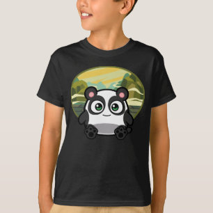 Huez comme le panda badine le T-shirt foncé
