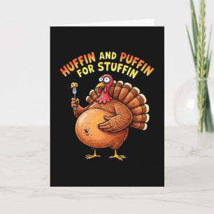Huffin And Puffin Turkey Trot Funny Thanksgiving M Card