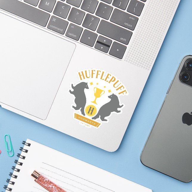 HUFFLEPUFF™ Badger and Cup House Pride Graphic (Laptop w/ iPhone)