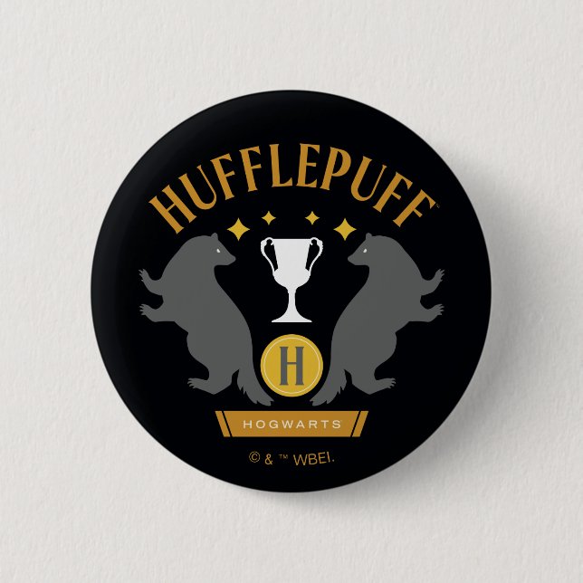 HUFFLEPUFF™ Badger and Cup House Pride Graphic 2 Inch Round Button (Front)