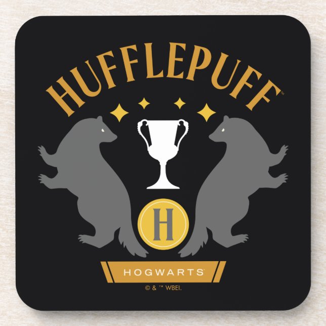HUFFLEPUFF™ Badger and Cup House Pride Graphic Coaster (Front)
