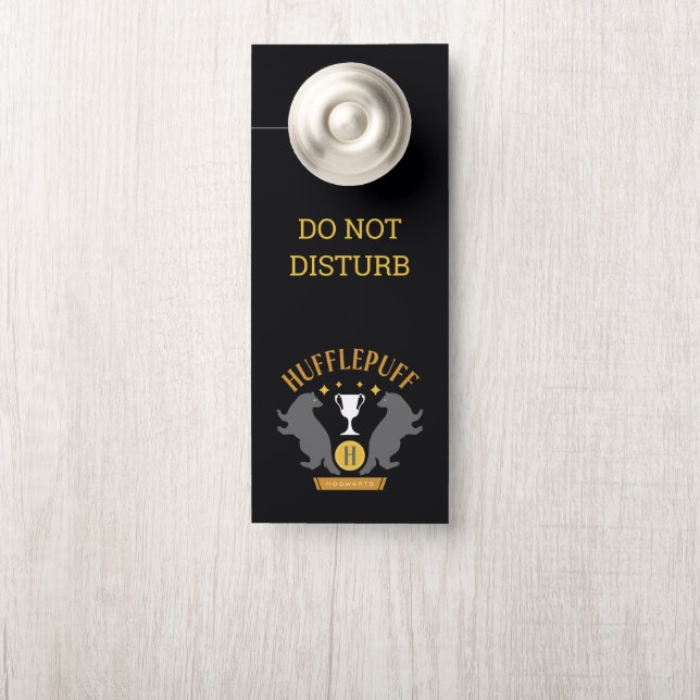 HUFFLEPUFF™ Badger and Cup House Pride Graphic Door Hanger (On Knob)