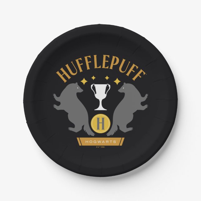 HUFFLEPUFF™ Badger and Cup House Pride Graphic Paper Plate (Front)