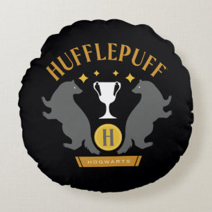 HUFFLEPUFF™ Badger and Cup House Pride Graphic Round Pillow