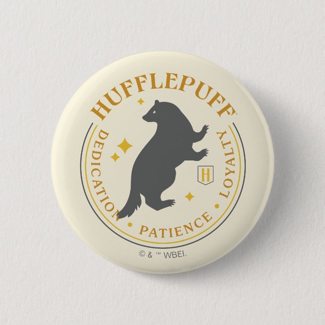 HUFFLEPUFF™ Badger House Pride Badge 2 Inch Round Button (Front)