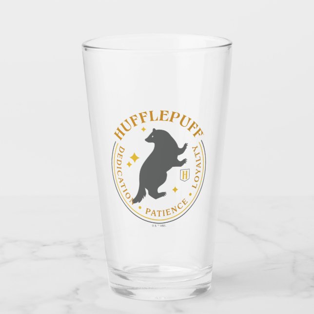 HUFFLEPUFF™ Badger House Pride Badge Glass (Front)