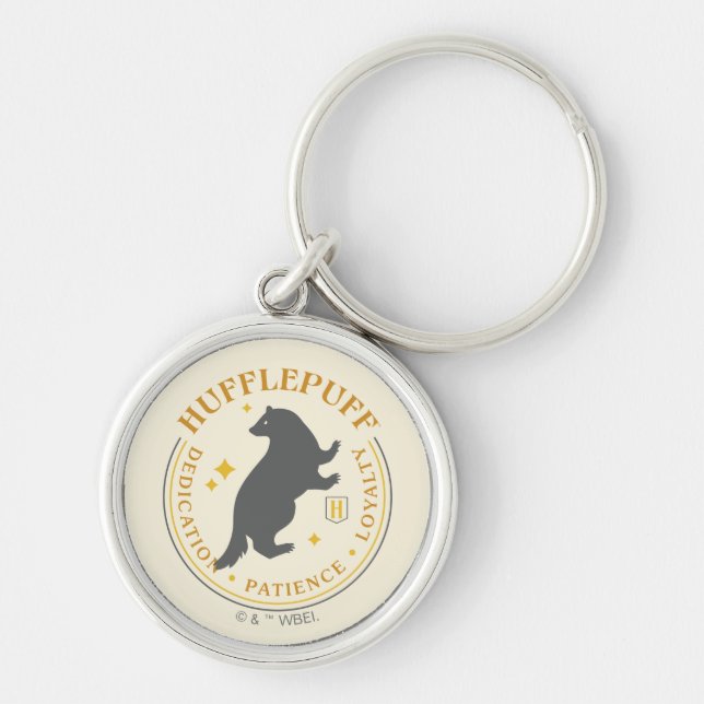HUFFLEPUFF™ Badger House Pride Badge Keychain (Front)