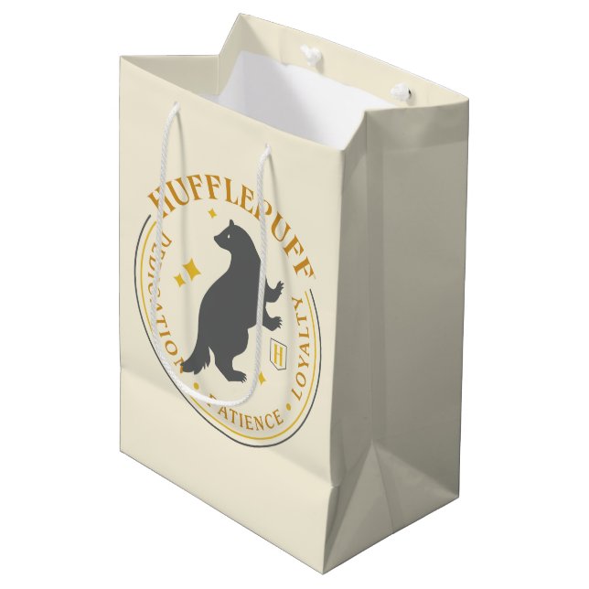 HUFFLEPUFF™ Badger House Pride Badge Medium Gift Bag (Front Angled)