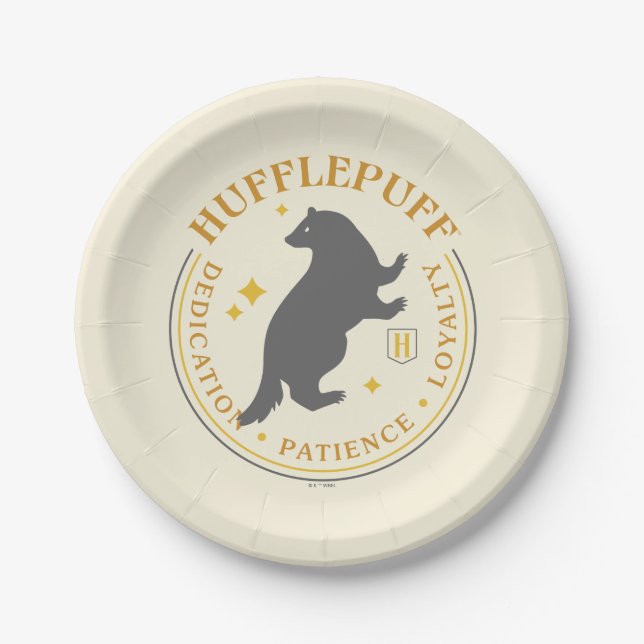 HUFFLEPUFF™ Badger House Pride Badge Paper Plate (Front)