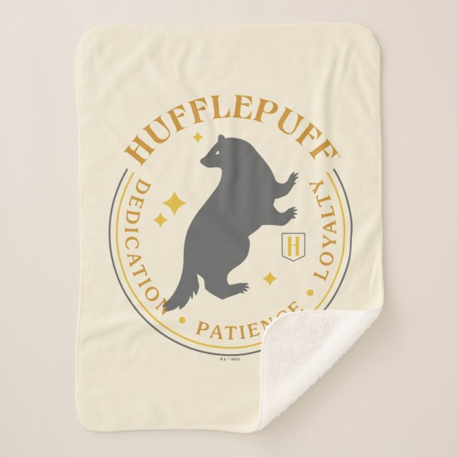 HUFFLEPUFF™ Badger House Pride Badge Sherpa Blanket (Front)