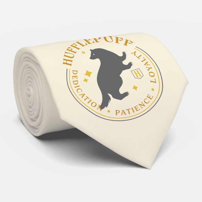 HUFFLEPUFF™ Badger House Pride Badge Tie (Rolled)