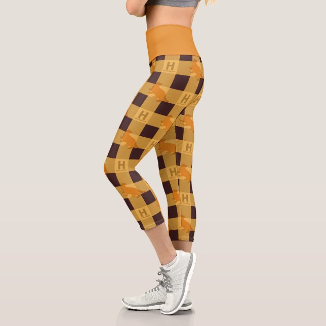 HUFFLEPUFF™ Check Plaid Pattern Capri Leggings (Left)