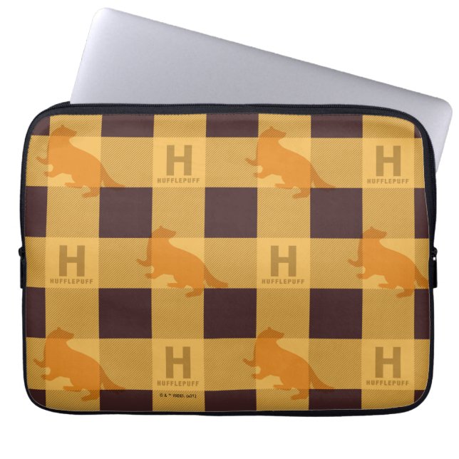 HUFFLEPUFF™ Check Plaid Pattern Laptop Sleeve (Front)