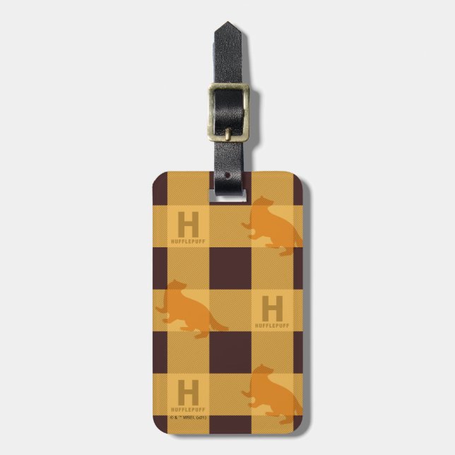 HUFFLEPUFF™ Check Plaid Pattern Luggage Tag (Front Vertical)