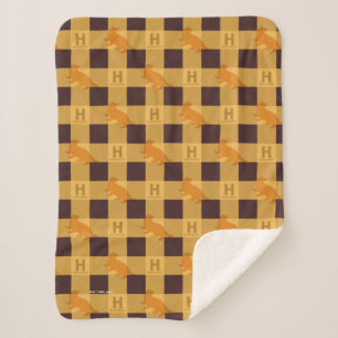 HUFFLEPUFF™ Check Plaid Pattern Sherpa Blanket
