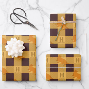 HUFFLEPUFF™ Check Plaid Pattern Wrapping Paper Sheet