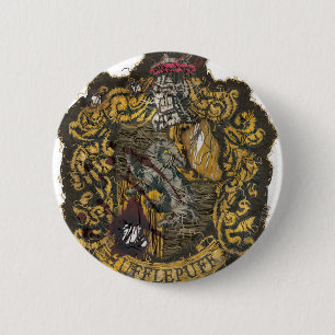 Hufflepuff Crest - Destroyed 2 Inch Round Button