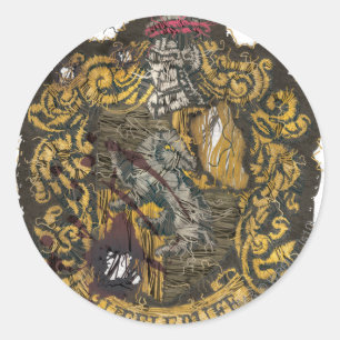 Hufflepuff Crest - Destroyed Classic Round Sticker