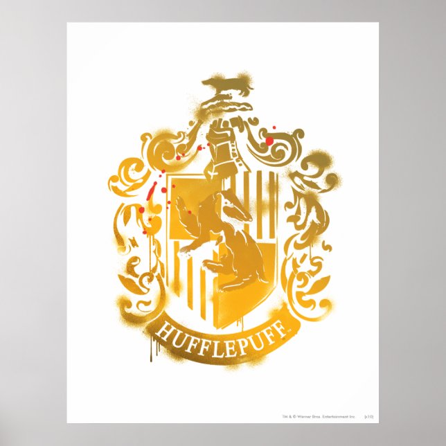 Hufflepuff Crest - Splattered Poster (Front)